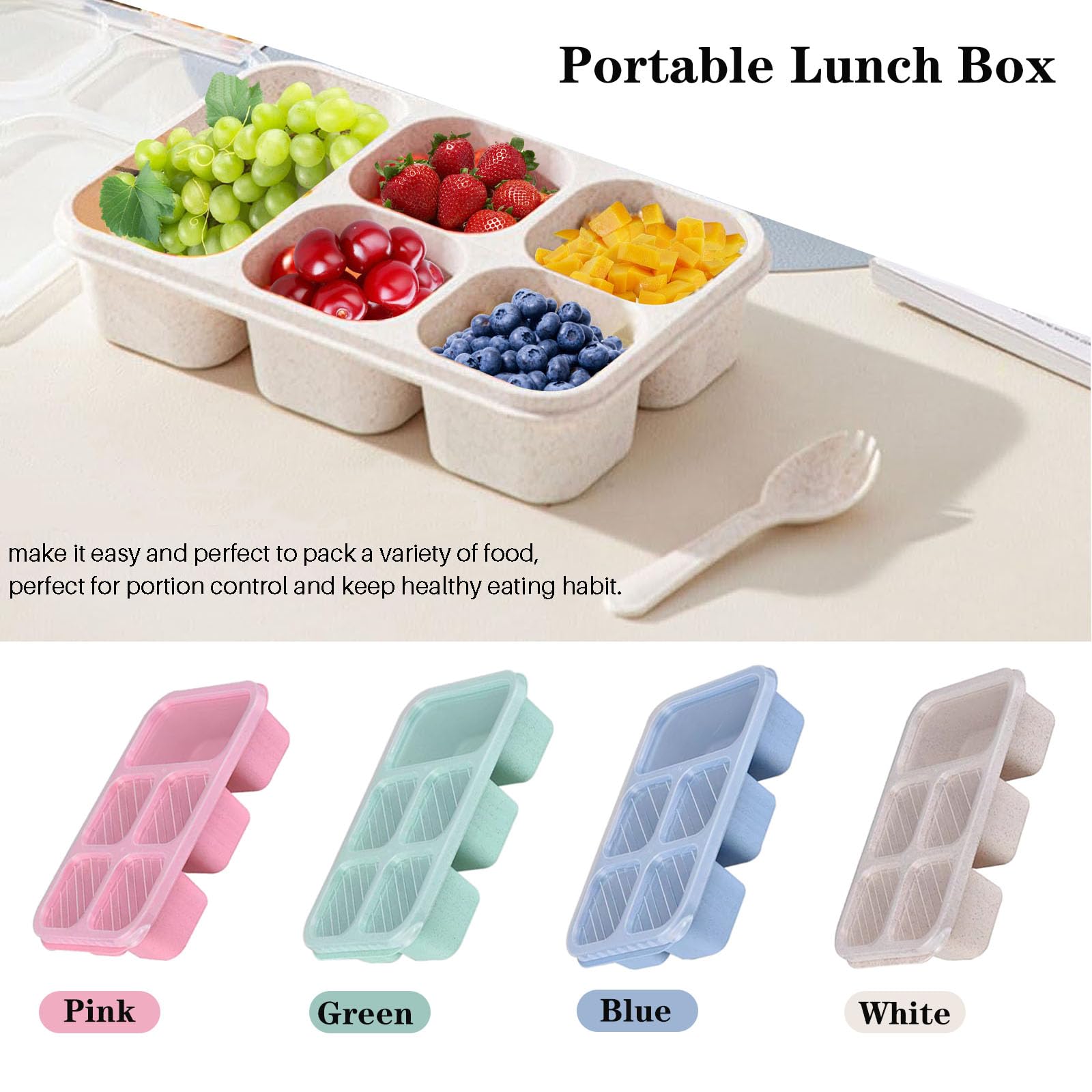 1PC, Bento Lunch Box, Suitable - огляд і ціна Snack Container Travel