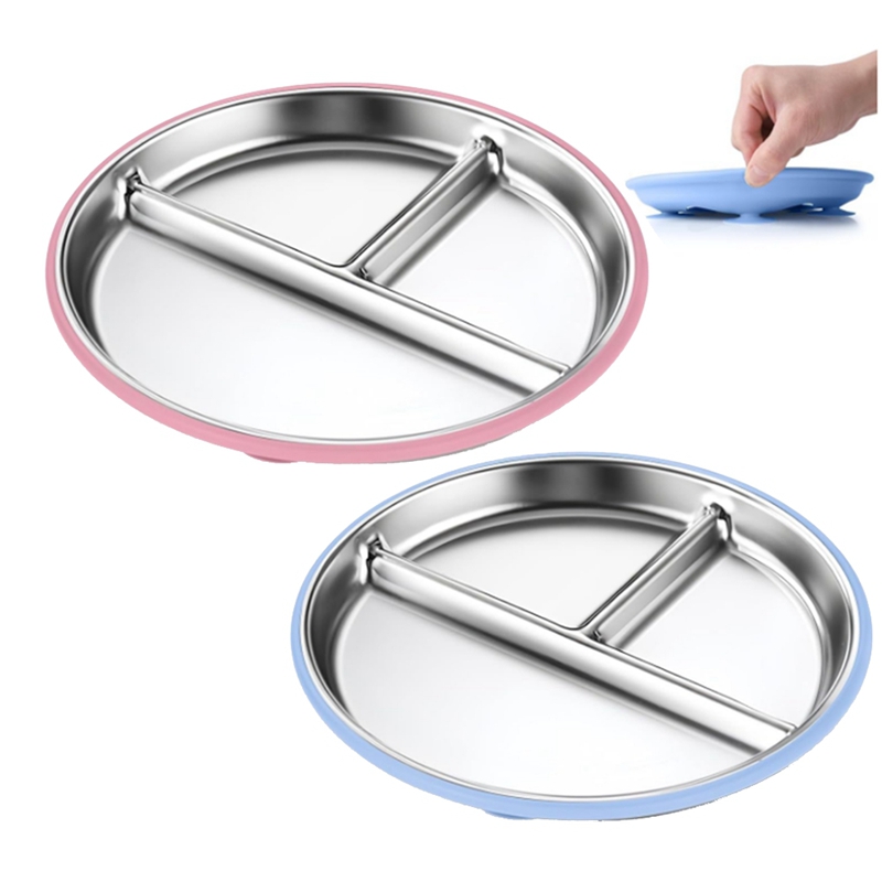 2PCS Stainless Steel Kids Plat - огляд і ціна Plate Suction Toddler