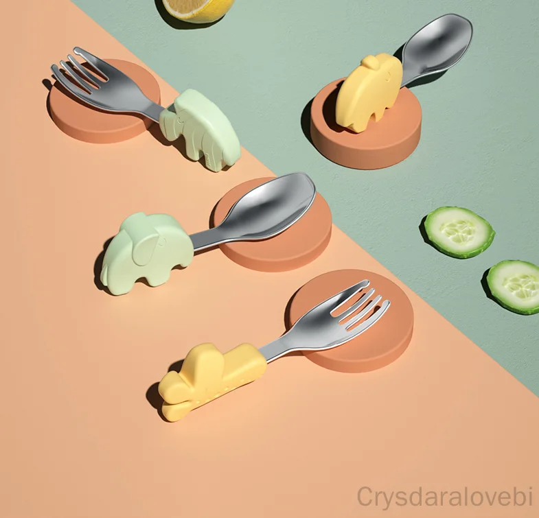 1setElephant Short Fork Spoon  - огляд і ціна Baby Food In Japan