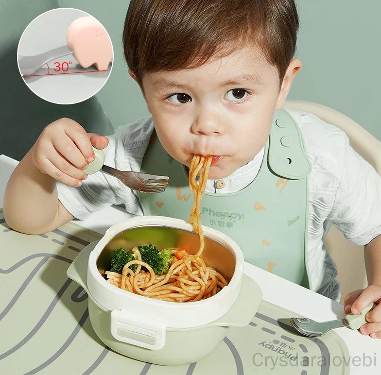 1setElephant Short Fork Spoon  - огляд і ціна Baby Food In Japan