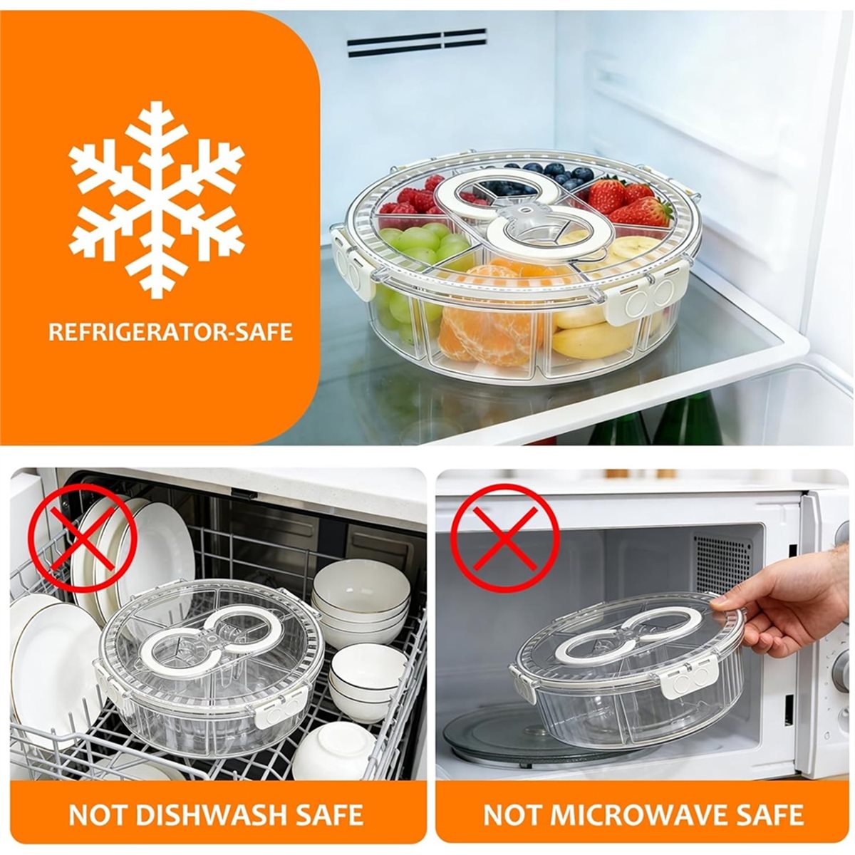 Light Weight Rotating Divided  - огляд і ціна Snack Container Travel