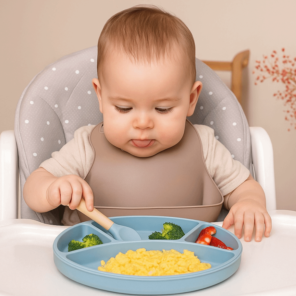 Non-Slip Silicone Divided Plat - огляд і ціна Plate Suction Toddler