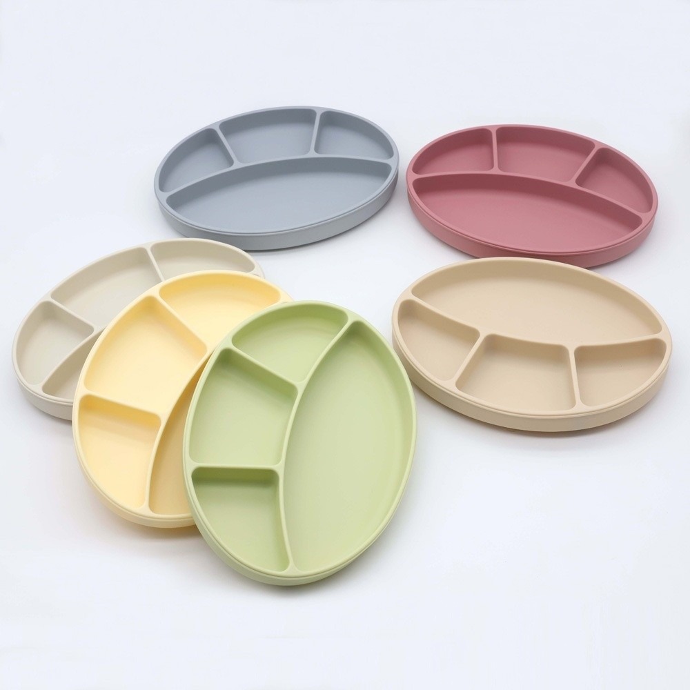 Non-Slip Silicone Divided Plat - огляд і ціна Plate Suction Toddler