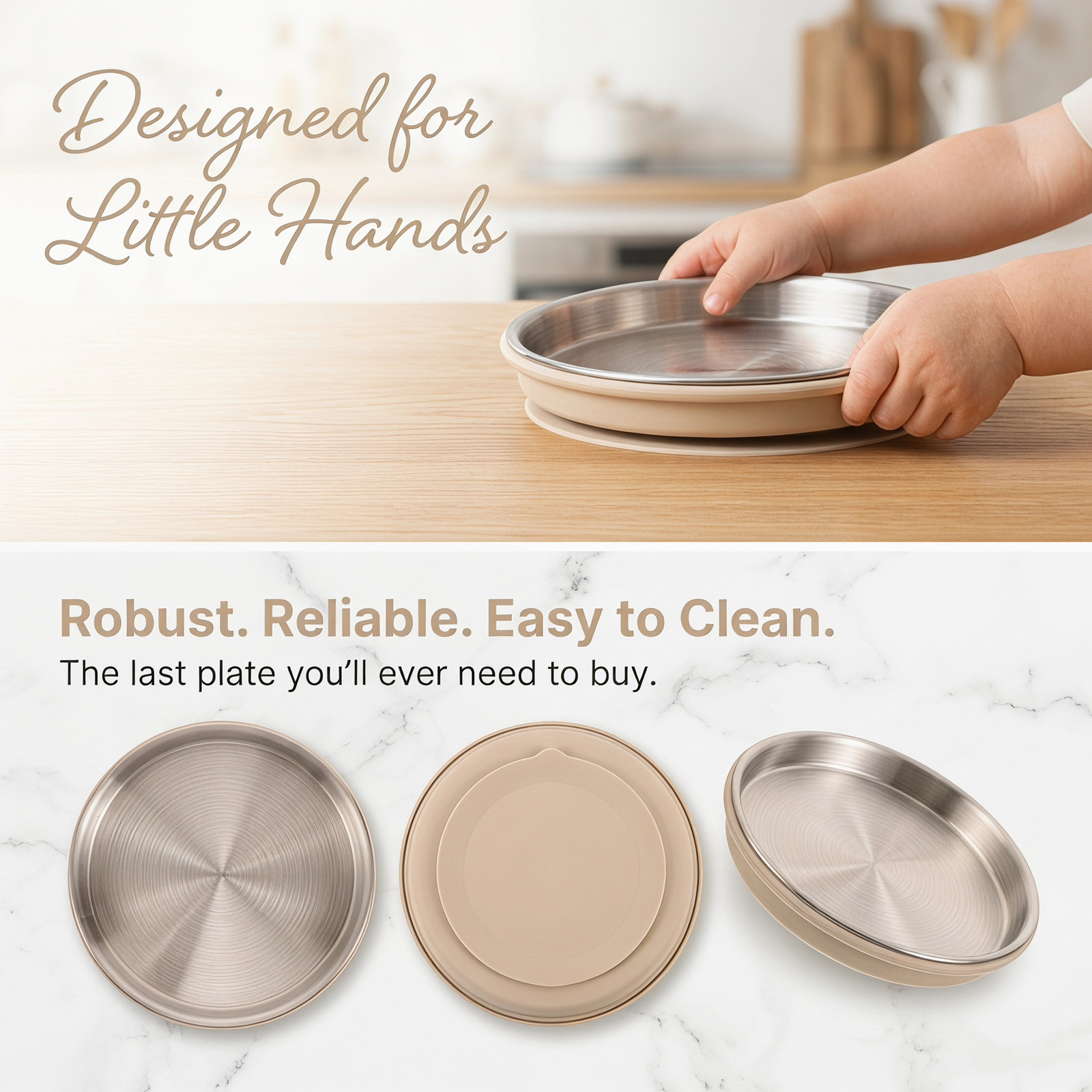 Stainless Steel Baby Feeding P - огляд і ціна Plate Suction Toddler