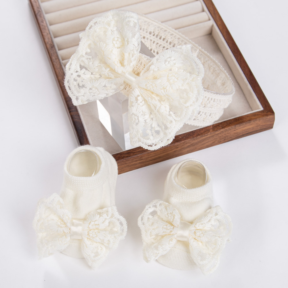3Pcs/Set Cream Lace Baby Headb - огляд і ціна Baby Food Jelly