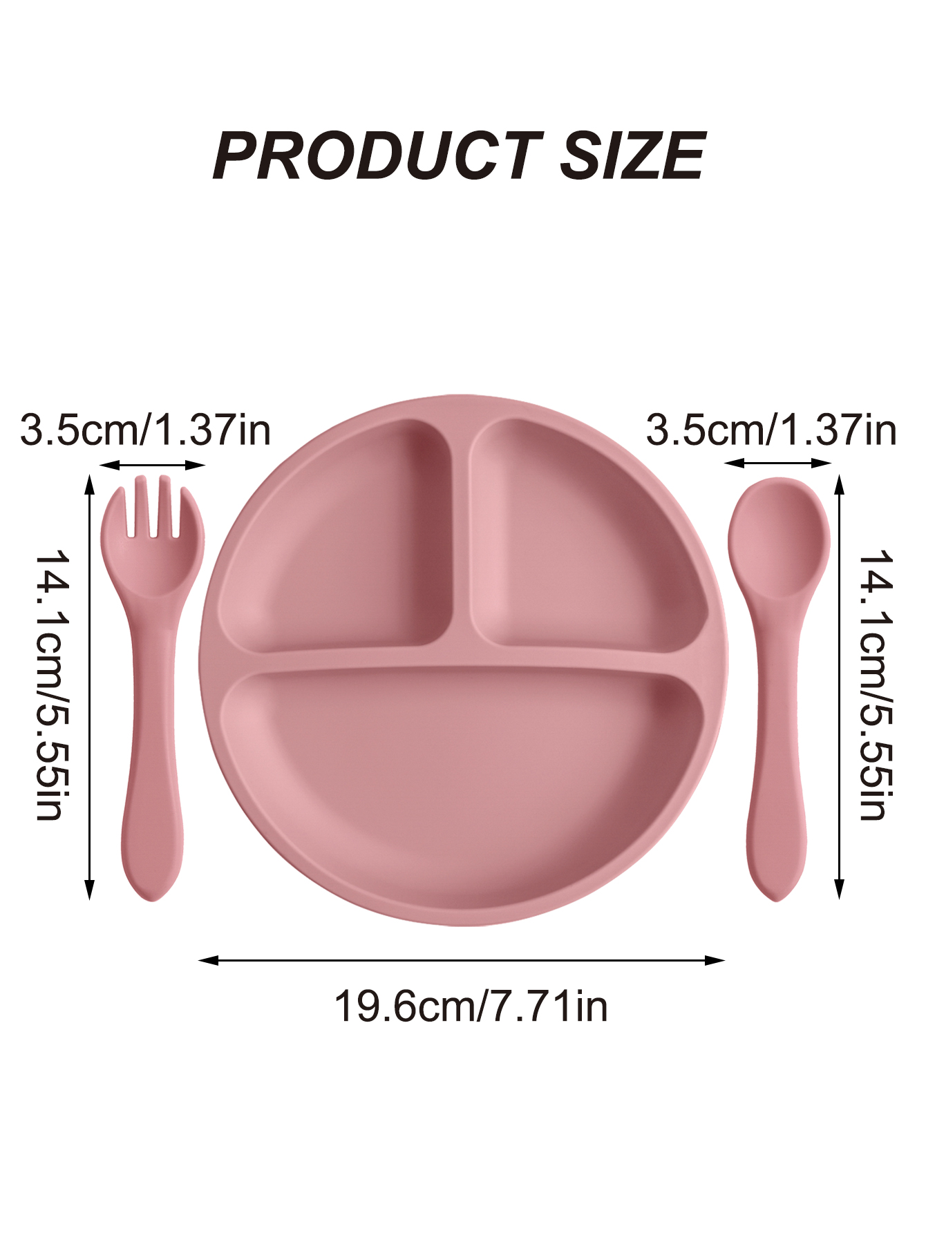 3PCS Silicone Baby Feeding Set - огляд і ціна Plate Suction Toddler